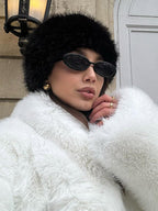 Plush Faux Fur Crop Jacket - View 8 | TEVQA