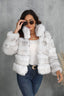 Arctic Luxe White Faux Fox Fur Jacket - TEVQA