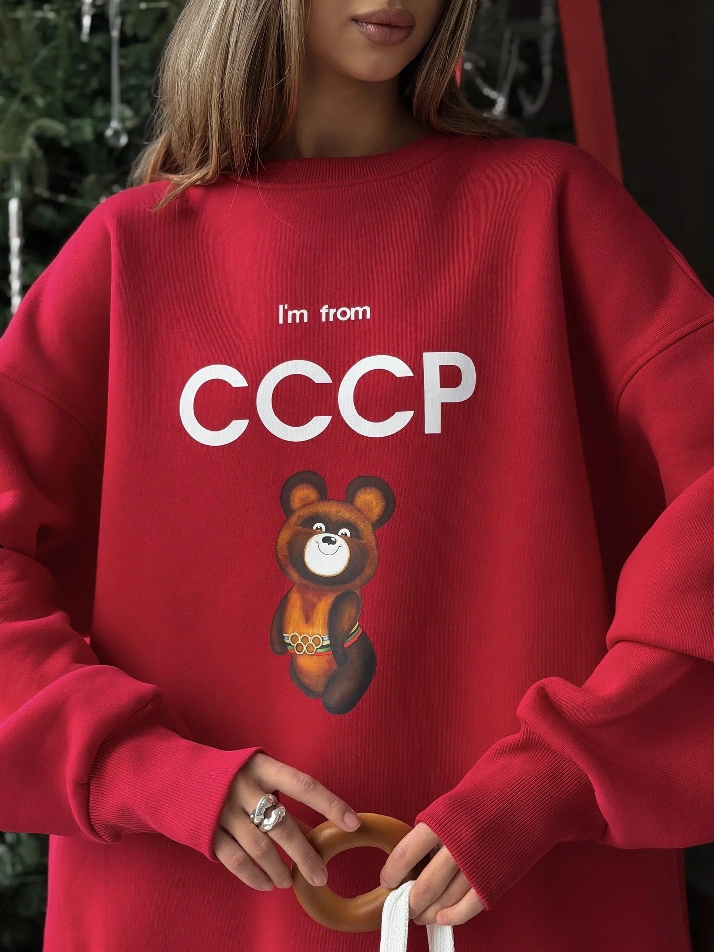 Vintage Red 'I'm from CCCP' Misha Bear Sweatshirt