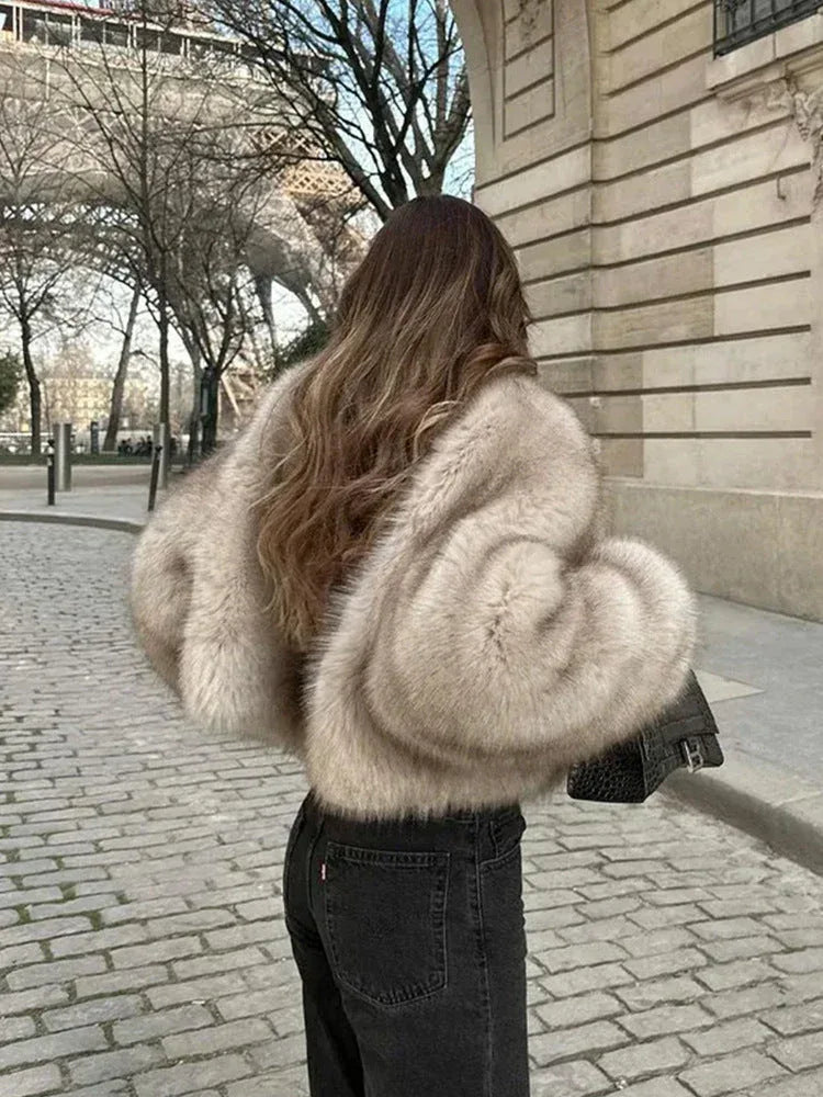 Shaggy faux fur cropped jacket - View 9 | TEVQA