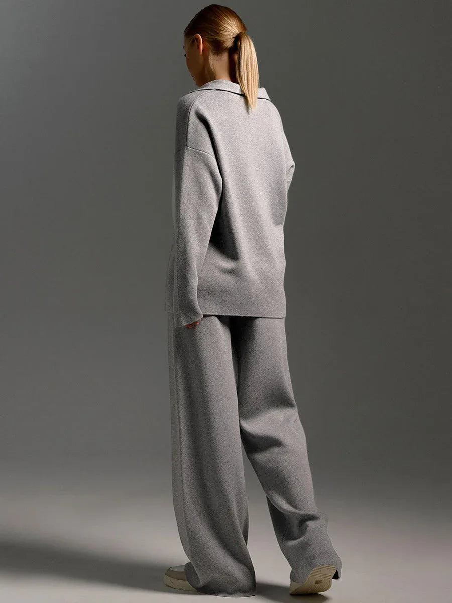 The Eleanor Polo Collar Knit Two-Piece Set - TEVQA