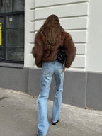 Faux Fur Lapel Jacket - View 7 | TEVQA