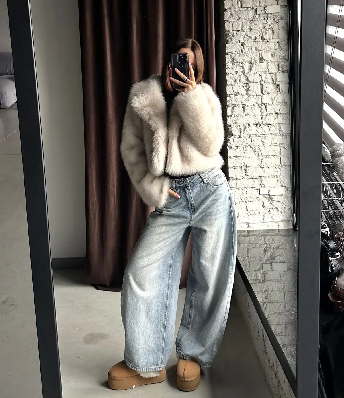 Luxe Vanilla Bean Faux Fox Fur Jacket - View 6 | TEVQA