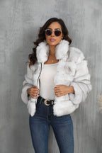 Arctic Luxe White Faux Fox Fur Jacket - TEVQA