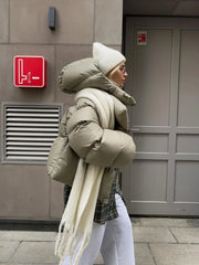 Urban Chic Oversized Hooded Puffer Jacket - TEVQA