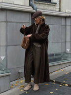 Vintage Chocolate Sheared Faux Mink Maxi Coat - TEVQA