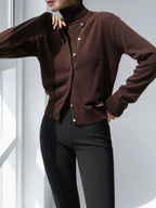 Classic knit vest and button cardigan ensemble - View 10 | TEVQA