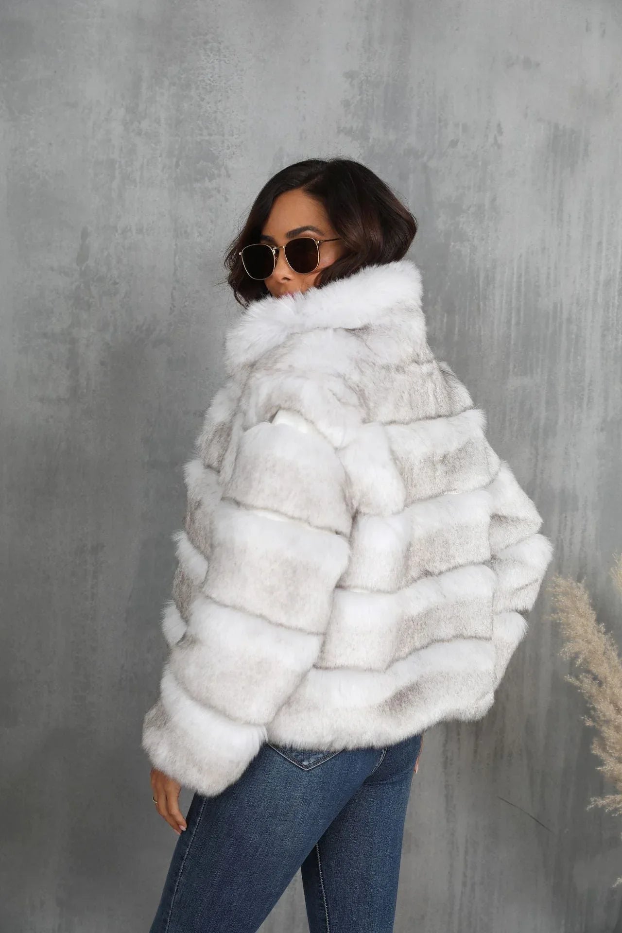 Arctic Luxe White Faux Fox Fur Jacket Secondary image