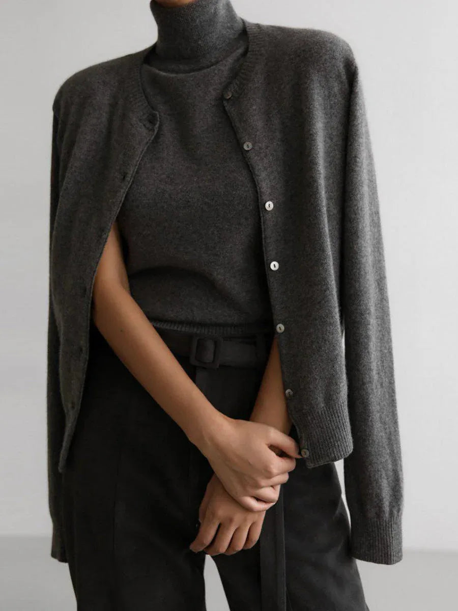 Classic knit vest and button cardigan ensemble - View 17 | TEVQA
