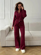 Elevated Double-Zip Knit Set - View 9 | TEVQA