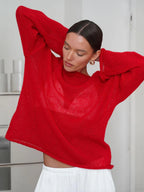 Oversized Knit Sweater - View 13 | TEVQA
