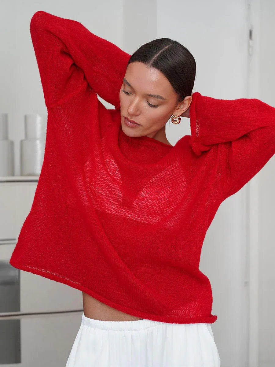Oversized Knit Sweater - View 13 | TEVQA