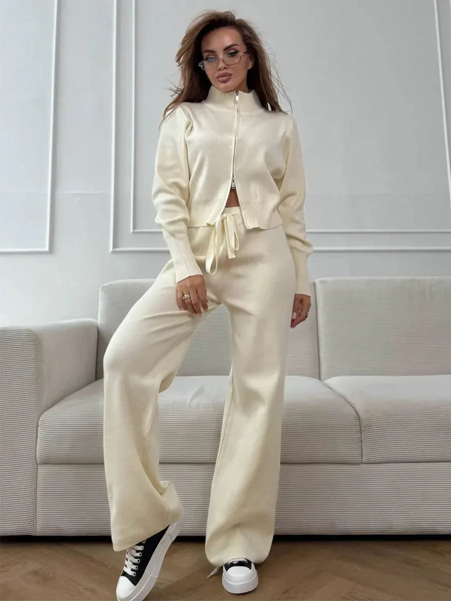 Elevated Double-Zip Knit Set - View 13 | TEVQA