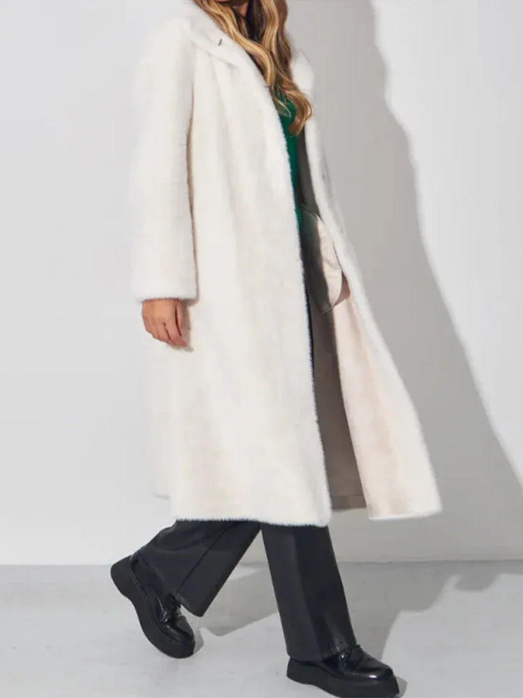 Sheared Faux Fur Long Coat Secondary image