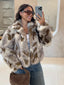 Wild Luxury Spotted Faux Fur Cropped Jacket - TEVQA