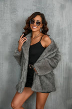 Gradient Faux Fur Coat - View 13 | TEVQA