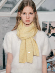 Korean Style Soft Knit Scarf Cheese Yellow