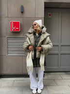 Urban Chic Oversized Hooded Puffer Jacket - TEVQA