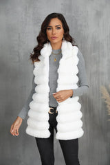 Tiered faux fur vest - View 14 | TEVQA