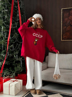 Vintage Red 'I'm from CCCP' Misha Bear Sweatshirt - TEVQA