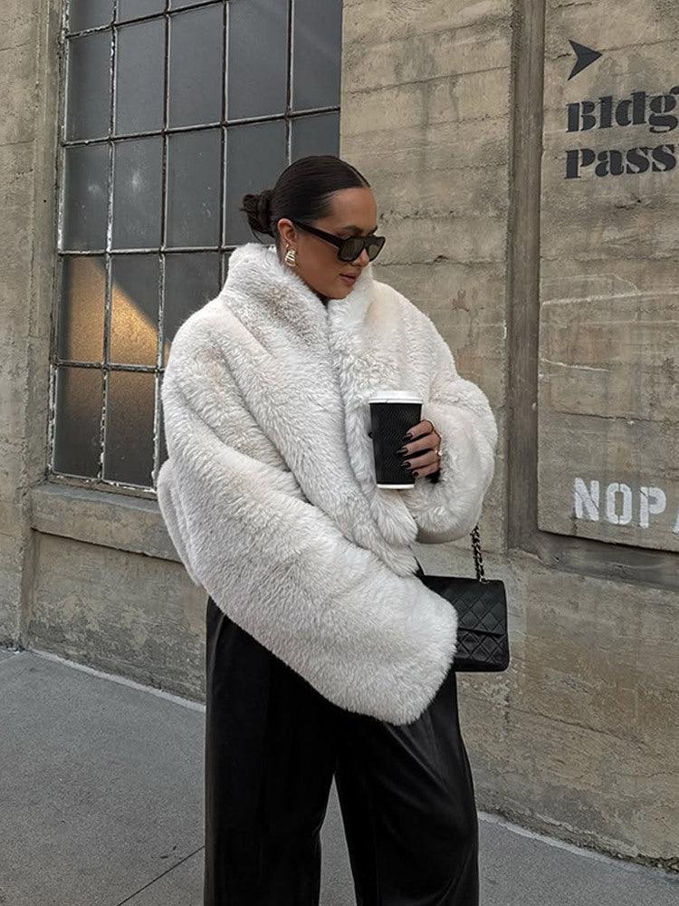 Plush Faux Fur Crop Jacket Secondary image