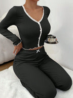 Ribbed knit pajama set - View 13 | TEVQA