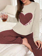 Coquette Heart Patch Colorblock Lounge Set - View 10 | TEVQA