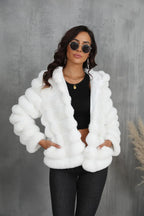 Raven Luxe Hooded Faux Fur Jacket - View 7 | TEVQA