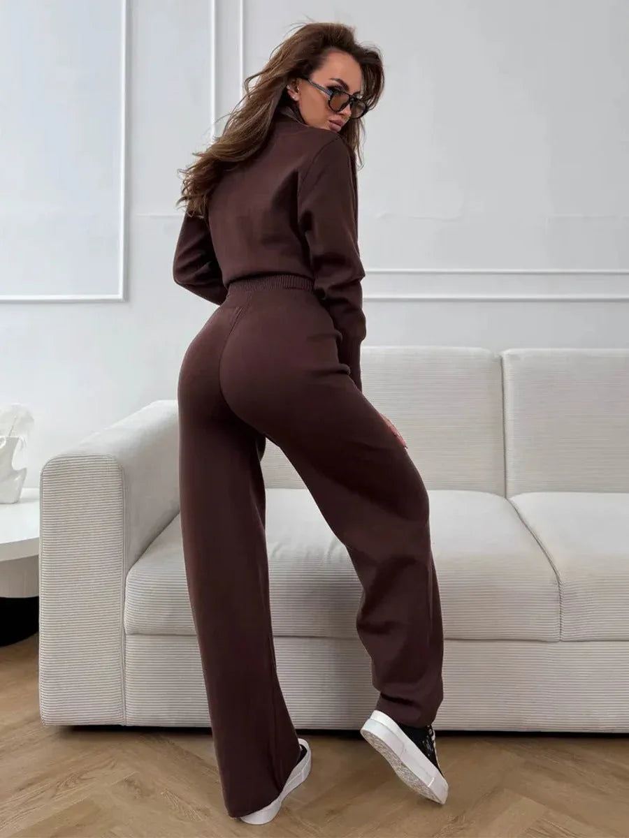 Elevated Double-Zip Knit Set - View 22 | TEVQA