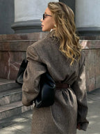 Heritage Houndstooth Wool Blend Coat - View 8 | TEVQA