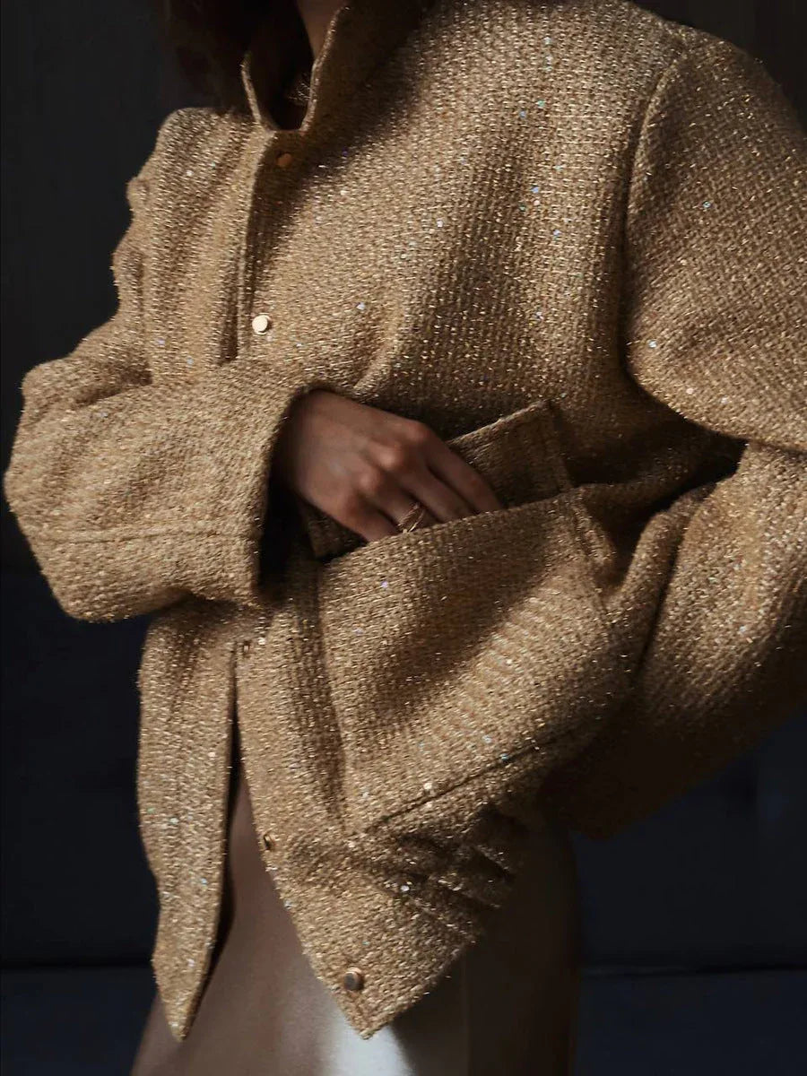 Sequin Tweed Jacket - View 7 | TEVQA