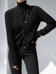 Classic knit vest and button cardigan ensemble - View 30 | TEVQA
