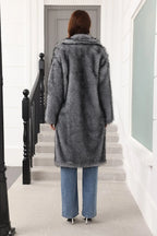 Long Faux Fur Lapel Coat - View 18 | TEVQA