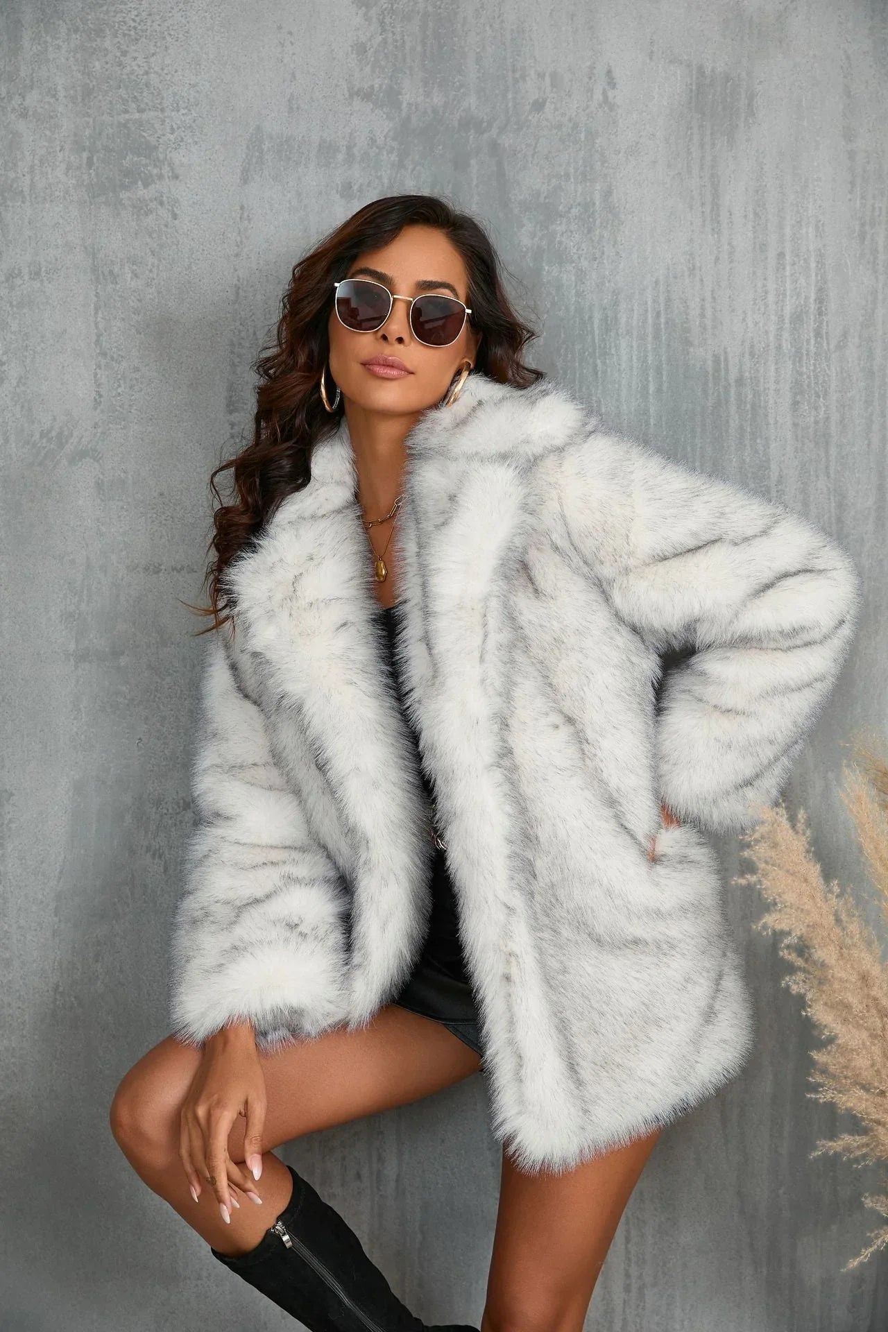 Faux Fur Lapel Coat Secondary image