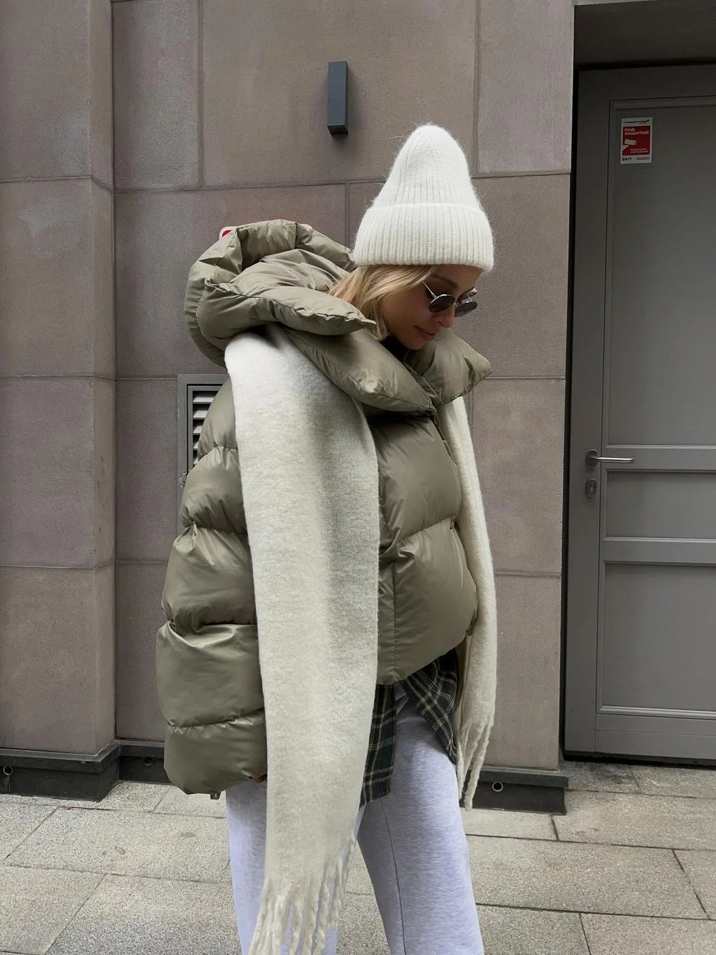 Urban Chic Oversized Hooded Puffer Jacket - TEVQA