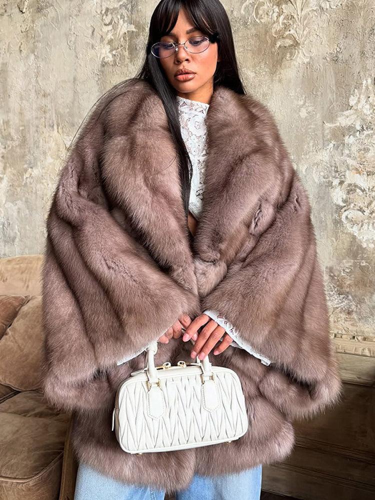 Mink-style faux fur coat - View 10 | TEVQA