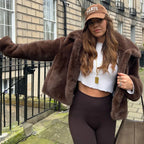 Faux Fur Cropped Jacket - View 7 | TEVQA