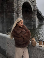 Faux Fur Lapel Jacket - View 10 | TEVQA
