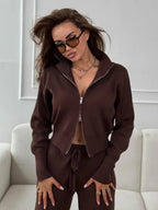 Elevated Double-Zip Knit Set - View 24 | TEVQA