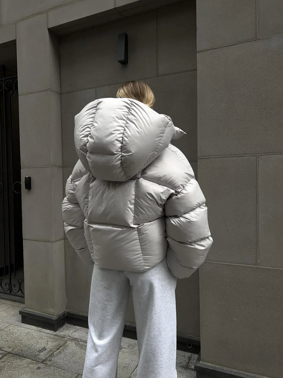 Urban Chic Oversized Hooded Puffer Jacket - TEVQA