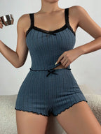 Ribbed knit cami and shorts set - View 11 | TEVQA