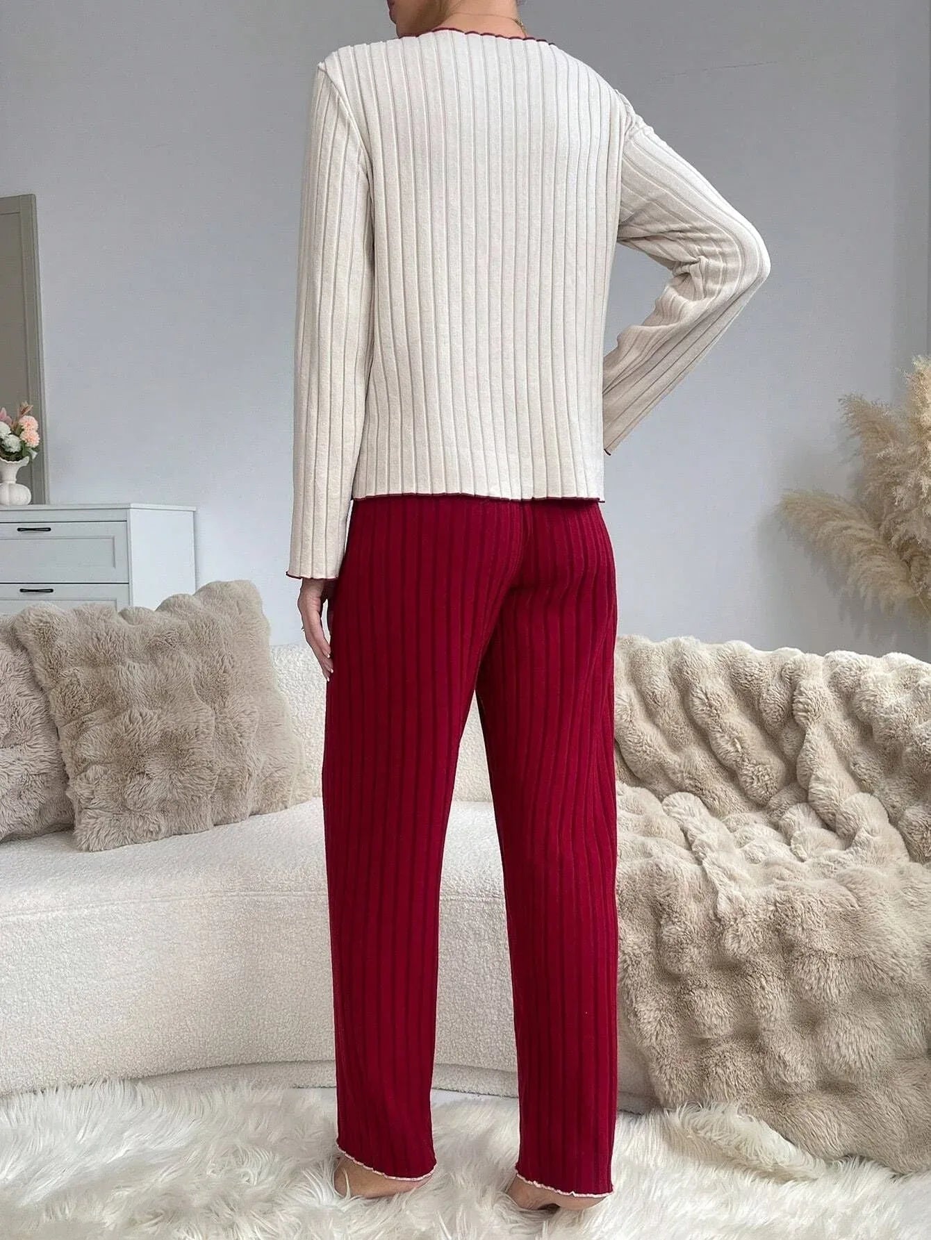 Ribbed Lounge Set with Heart Patch Secondary image