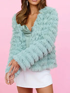 Shaggy faux fur mid-length coat - View 8 | TEVQA