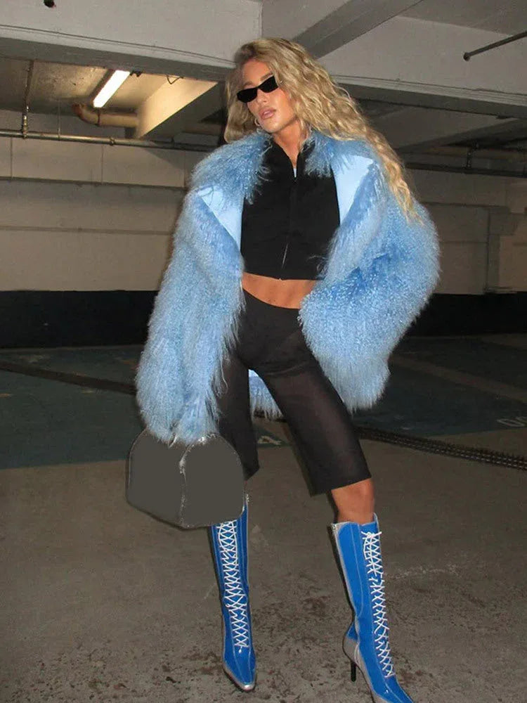 Mongolian Style Shaggy Faux Fur Jacket Secondary image