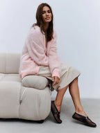 Cloud Soft Faux Mink Cardigan - View 8 | TEVQA