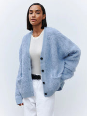 Cloud Soft Faux Mink Button Down Cardigan - TEVQA