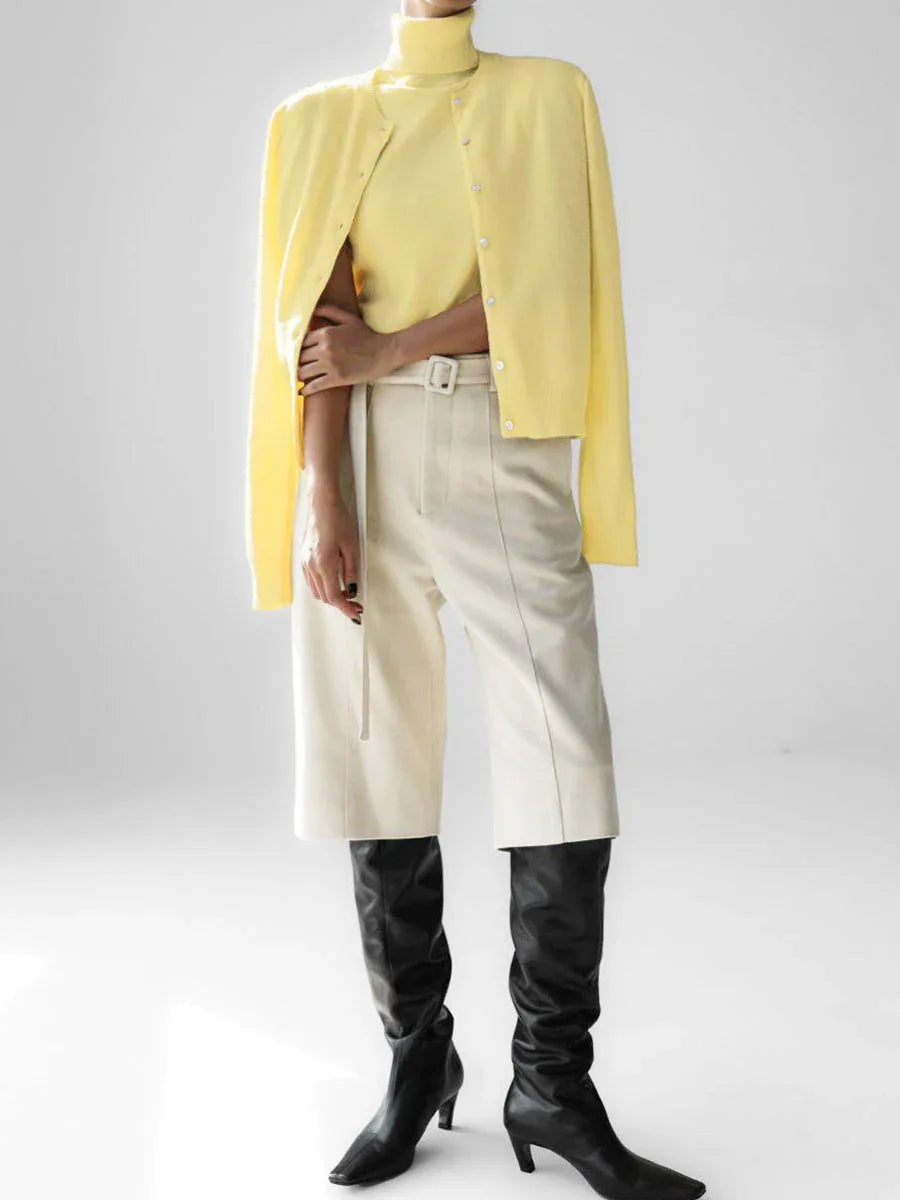 Classic knit vest and button cardigan ensemble - View 23 | TEVQA
