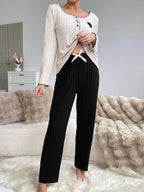 Ribbed lounge set with heart patch - View 10 | TEVQA