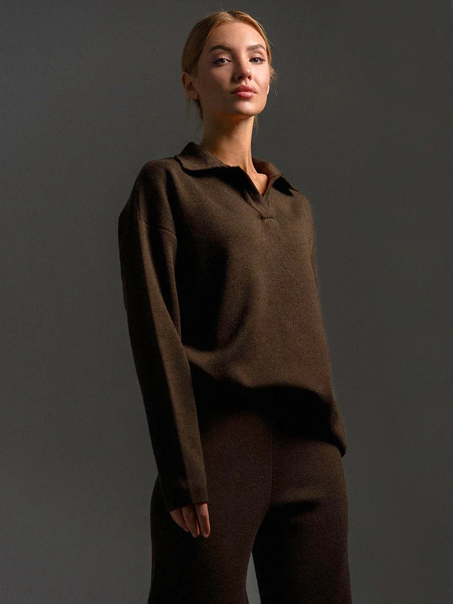 The Eleanor Polo Collar Knit Two-Piece Set - TEVQA