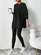 Ribbed Knit Hoodie and Leggings Set - View 9 | TEVQA